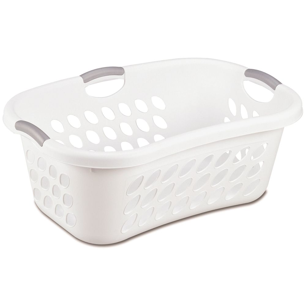 1.25 Bushel Plastic Laundry Basket, White